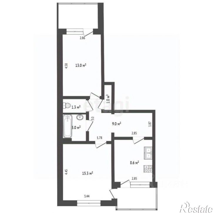 2-комн квартира ул Адмиральского, 35б,  д. 35б