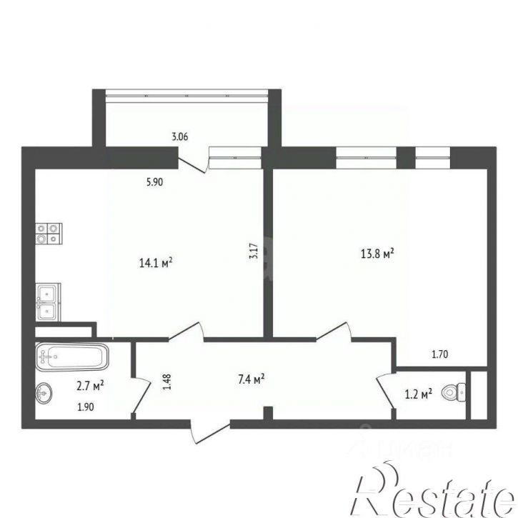 1-комн квартира улица Нежнова, 33,  д. 33