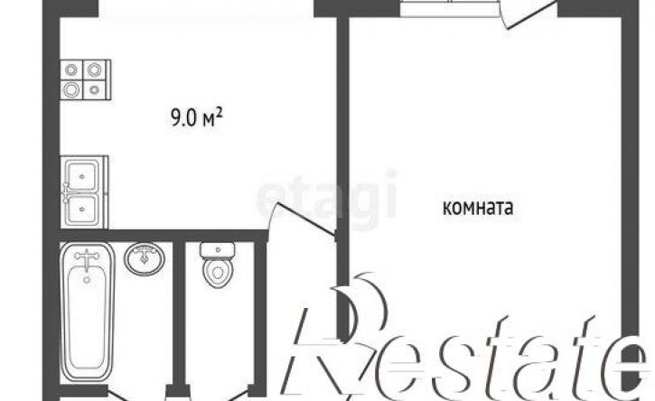 1-комн квартира Украинская улица, 56 к1,  д. 56 к1