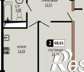 2-комн, 69 кв м, этаж 1/10 улица Ермолова, 28А