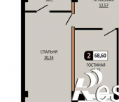 2-комн, 69 кв м, этаж 9/10 улица Ермолова, 28А
