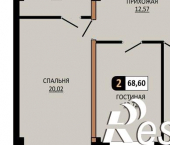 2-комн, 69 кв м, этаж 1/10 улица Ермолова, 28А