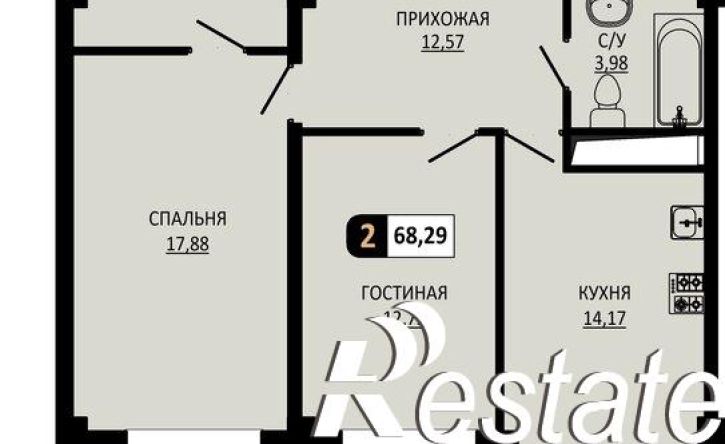 2-комн квартира в новом доме улица Ермолова, 28,  д. 28