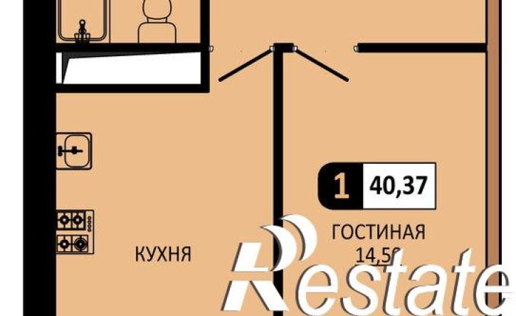 1-комн квартира в новом доме улица Ермолова, 28А,  д. 28А