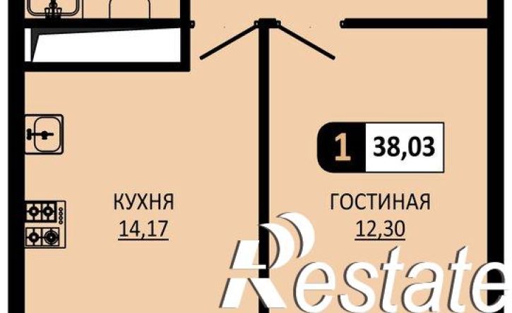 1-комн квартира в новом доме улица Ермолова, 28,  д. 28