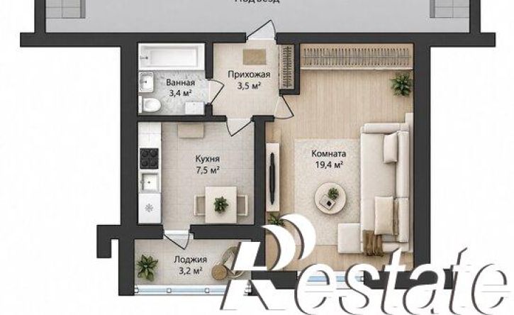 1-комн квартира Дорожная улица, 34,  д. 34